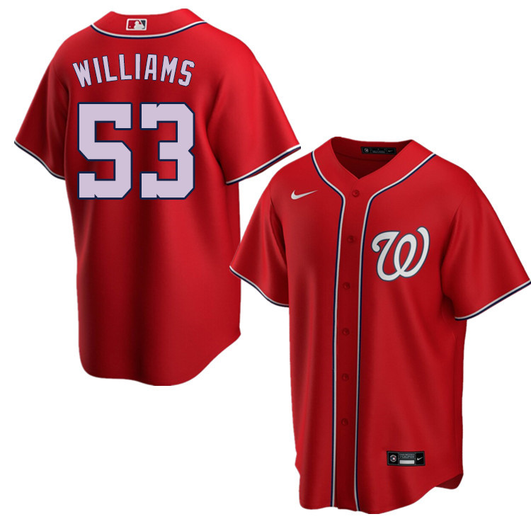 Nike Men #53 Austen Williams Washington Nationals Baseball Jerseys Sale-Red